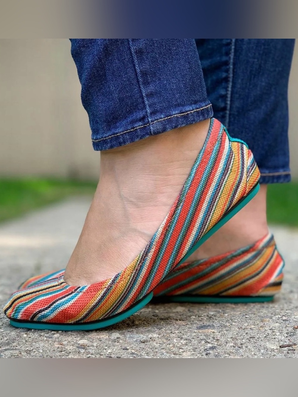 Sunset Stripe Vegan Ballet Flats by Tieks by Gavrieli size 8